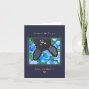 Funny Vampire Bat Cute Whimsical Goth Valentines Card
