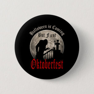 Funny Vampire Beer Lovers Count Dracula Men 6 Cm Round Badge