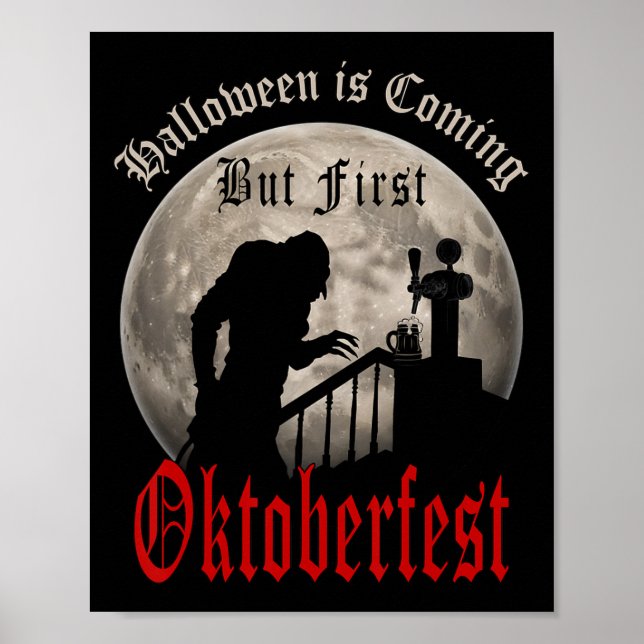 Funny Vampire Beer Lovers Count Dracula Men  Poster (Front)