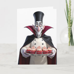 Funny Vampire Chef Birthday Card
