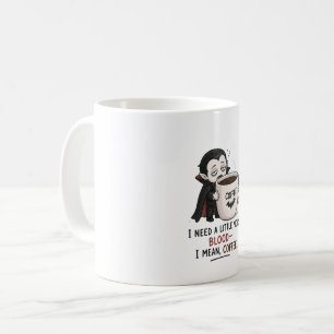 Funny Vampire Coffee Halloween Illustration Mug