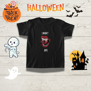 Funny Vampire "I Won't Bite" Family Halloween  T-Shirt