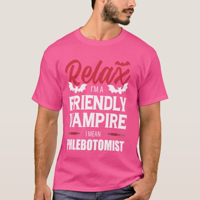 Funny Vampire Phlebotomist Phlebotomy T-Shirt (Front)