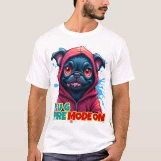 Funny Vampire Pug Graffiti T-Shirt
