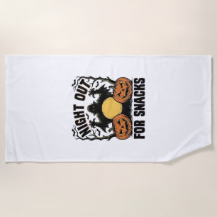 Funny Vampire Shirt with Spooky Pumpkin Night Art_ Beach Towel