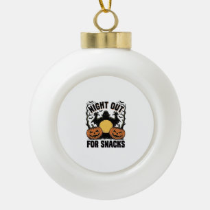 Funny Vampire Shirt with Spooky Pumpkin Night Art_ Ceramic Ball Christmas Ornament