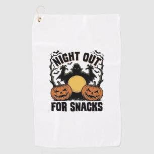 Funny Vampire Shirt with Spooky Pumpkin Night Art_ Golf Towel