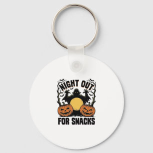 Funny Vampire Shirt with Spooky Pumpkin Night Art_ Key Ring