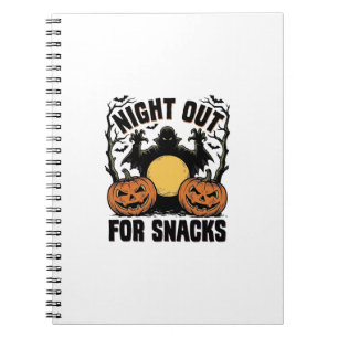 Funny Vampire Shirt with Spooky Pumpkin Night Art_ Notebook