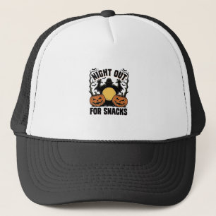 Funny Vampire Shirt with Spooky Pumpkin Night Art_ Trucker Hat