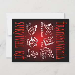 Funny Vampire Transylvania Survival Kit  Postcard