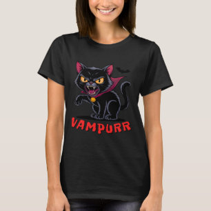 Funny Vampurr Vampire Black Cat Halloween T-Shirt