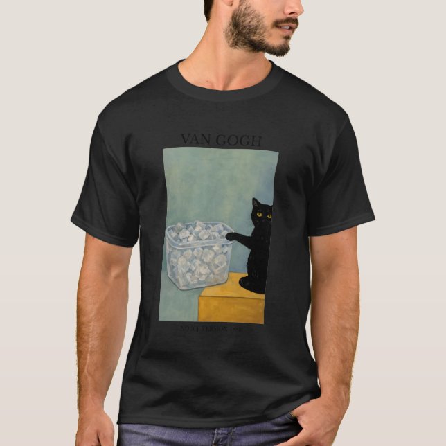 Funny Van Gogh Cat Meme No Ice Version 1888 Long S T-Shirt (Front)