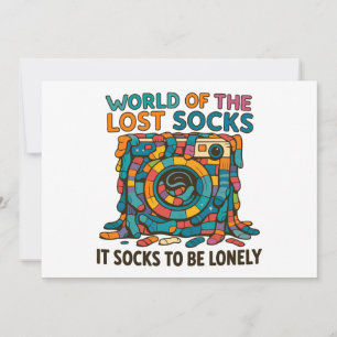 Funny Vanish Socks World Missing But Not Forgotten Invitation