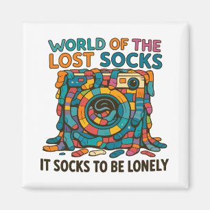 Funny Vanish Socks World Missing But Not Forgotten Magnet