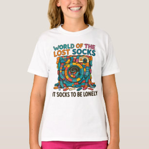 Funny Vanish Socks World Missing But Not Forgotten T-Shirt