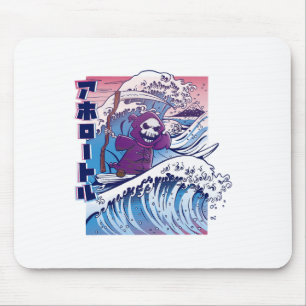 Funny Vaporwave Kanagawa Great Wave Japan Surfing Mouse Mat
