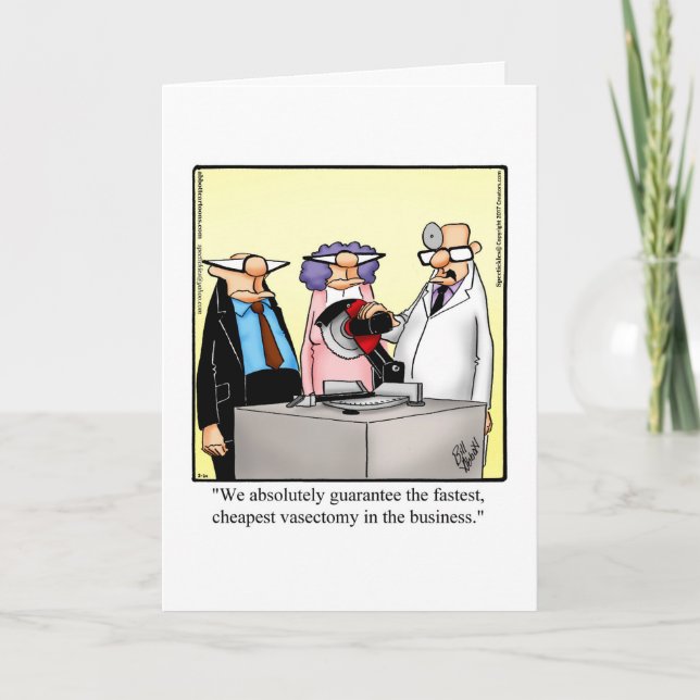 Funny Vasectomy Humour Get Well Card (Front)