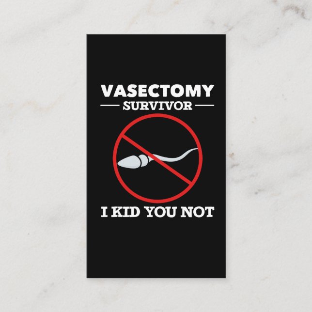 Funny Vasectomy Surgery Saying Adult Humour Business Card (Front)