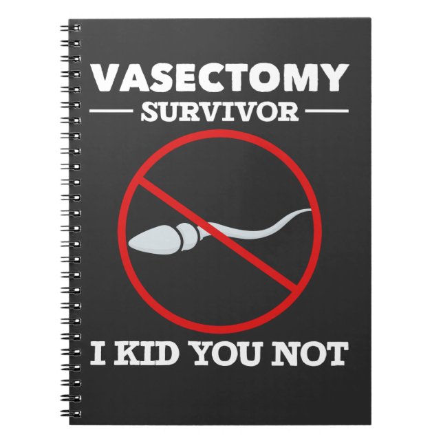 Funny Vasectomy Surgery Saying Adult Humour Notebook (Front)