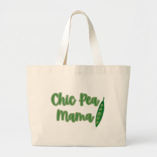 Funny Vegan Chic Pea Mama Women’s Large Tote Bag