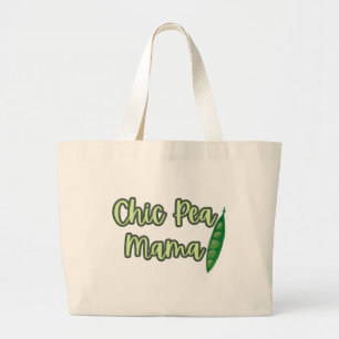Funny Vegan Chic Pea Mama Women’s Large Tote Bag