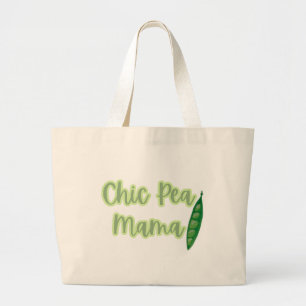 Funny Vegan Chic Pea Mama Women’s Large Tote Bag