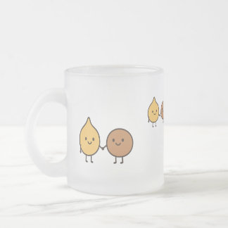 Funny Vegan Design with 2 Cute Beans Frosted Glass Coffee Mug