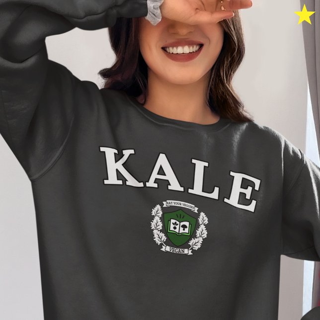 Funny Vegan Kale University Logo Sweatshirt (Creator Uploaded)