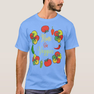 Funny Vegan Runs On Veggies Vegetarian Vegetable  T-Shirt