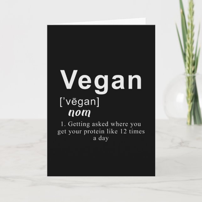 Funny Vegan Shirt - Vegan Definition Card (Front)