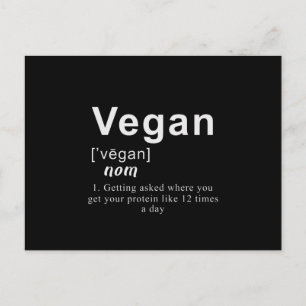 Funny Vegan Shirt - Vegan Definition Postcard