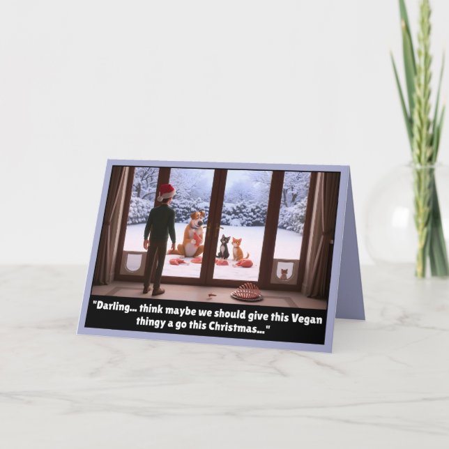 Funny Vegan themed Card (Front)
