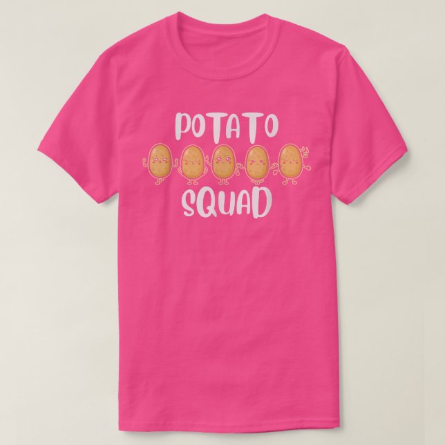Funny Vegan Vegetarian Kawaii Potato Squad  T-Shirt (Design Front)