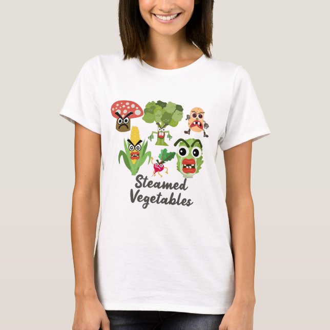Funny Vegetable Pun T-Shirt For Ladies (Front)