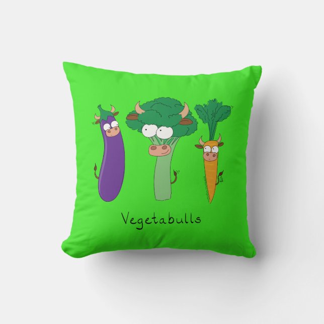 Funny Vegetables Cute Cartoon Kids Cushion (Front)