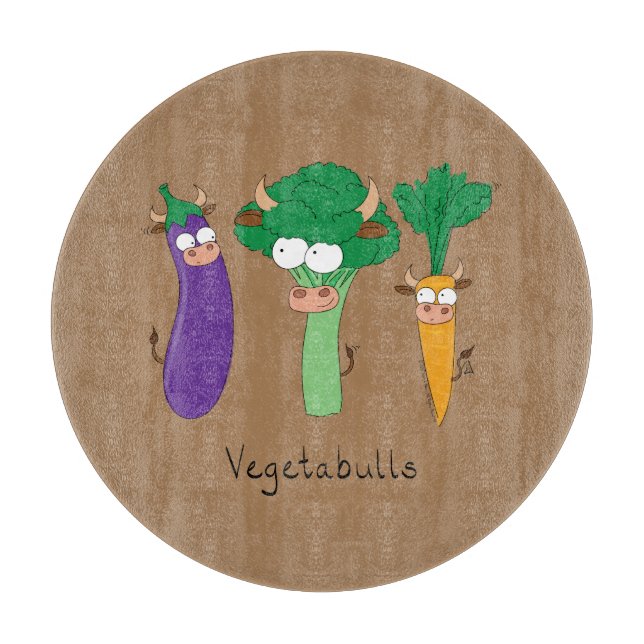 Funny Vegetables Cute Cartoon Kids Cutting Board (Front)