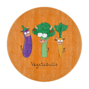 Funny Vegetables Cute Cartoon Kids Cutting Board
