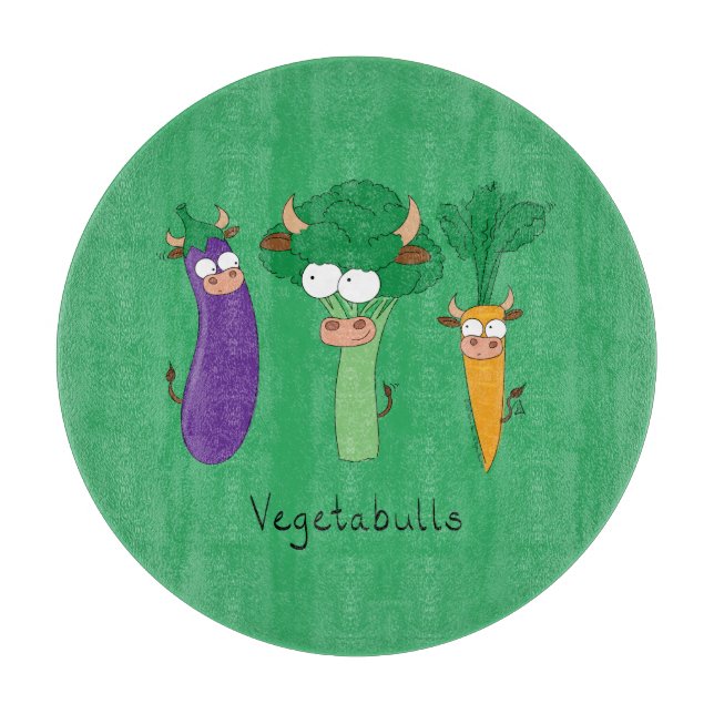 Funny Vegetables Cute Cartoon Kids Cutting Board (Front)