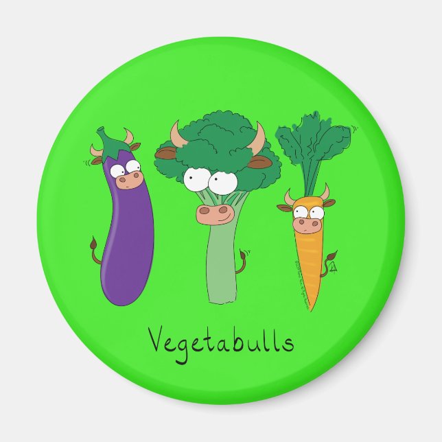 Funny Vegetables Cute Cartoon Kids Magnet (Front)