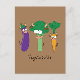 Funny Vegetables Cute Cartoon Kids Postcard