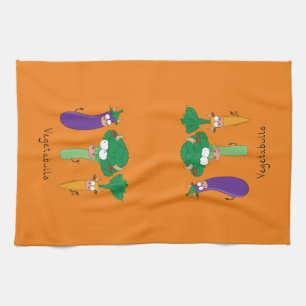 Funny Vegetables Cute Cartoon Kids Tea Towel