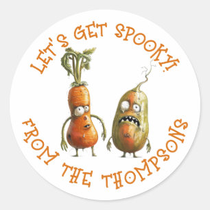 Funny vegetables Halloween  Classic Round Sticker