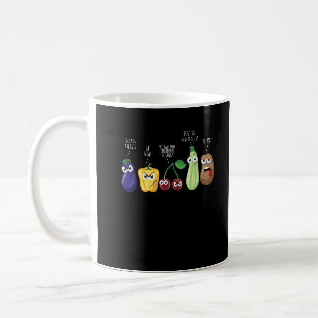 Funny Vegetables Humour Vegan Sarcastic Quote Coffee Mug (Left)