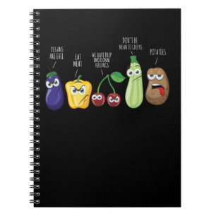Funny Vegetables Humour Vegan Sarcastic Quote Notebook