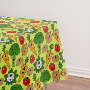 Funny Vegetables Kitchen Harvest Thanksgiving Tablecloth
