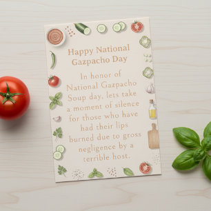 funny vegetables National Gazpacho Day Thank You Card