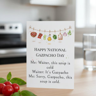 funny vegetables National Gazpacho Day Thank You Card