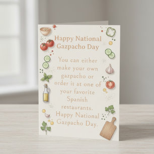 funny vegetables National Gazpacho Day Thank You Card