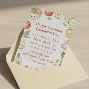funny vegetables National Gazpacho Day Thank You Card